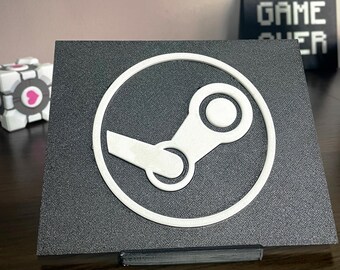 Placa de escritorio y pared con el logotipo de Steam – Letrero para juegos de PC