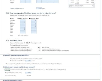 Minimal rate calculator for freelance translators