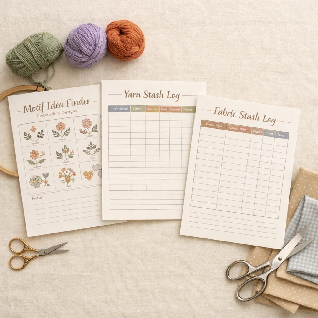 Craft Gift Bundle Printable | Embroidery Crochet Sewing Planner PDF Set ...