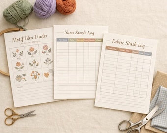 Craft Gift Bundle Printable | Embroidery Crochet Sewing Planner PDF Set