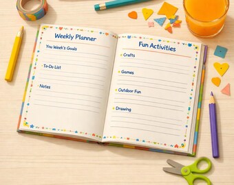 Kids Craft Activity Planner Printable | Ages 3-12 Activity Book (PDF)
