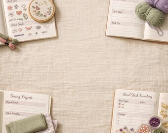 Craft & Jewellery Planner Bundle | Embroidery Crochet Sewing Beading Workbook PDF Set