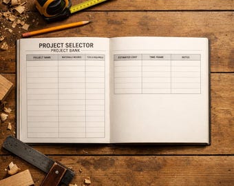 Beginner Woodworking Project Planner Printable | Woodworking Gift for Him