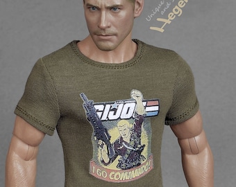 GI Joe Duke 1/6 Scale T-Shirt, Collectible Action Figure Clothes