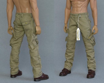 1/6th scale Dexter Morgan inspired cargo pants / trousers for: 12 inch collectible figure bodies