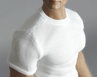 1/ 6th scale XXL white T-shirt fits TBLeague Phicen M34 M35 and Hot Toys TTM 20 size larger collectible figures and male fashion dolls