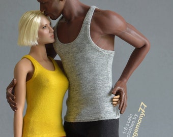 1/6 Scale Heather Grey Tank Top for TBLeague M36A M36B Figures