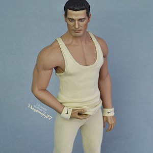 1/ 6th scale beige tank top vest - fits ~ 12 inch figures e.g. Hot Toys TTM 18, 19, 21 TBLeague M31 M32 M33 etc...
