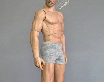 1/ 6th scale grey trunks men's underwear fits ~ 12 inch figures dolls e.g. HT TTM 19 Phicen TBLeague M31 M32 M33 Fashion Royalty Homme