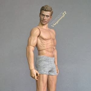 1/ 6th scale grey trunks men&#39;s underwear fits ~ 12 inch figures dolls e.g. HT TTM 19 Phicen TBLeague M31 M32 M33 Fashion Royalty Homme