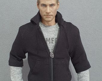 1/6 Scale Black Zip Hoodie, Inspired by Axel Foley