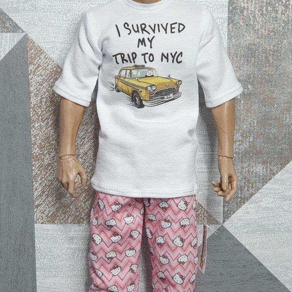 One sixth scale T-shirt and pajama pants inspired by Peter Parker in recent Spider-Man movies