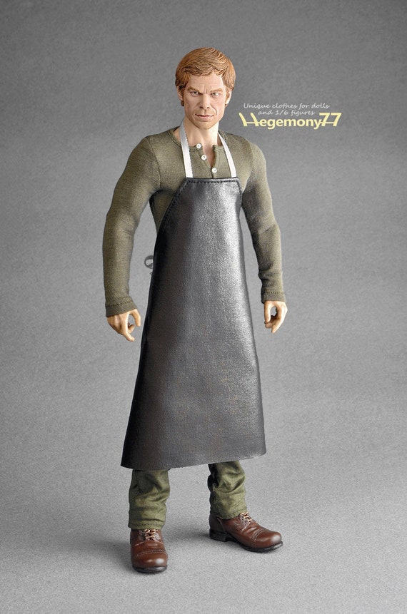 1/ 6th Scale Black Apron Fits: Collectible Action Figures and Male