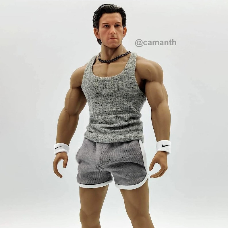 1/ 6th scale grey tank top vest fits 12 inch figures e.g. Hot Toys TTM 18, 19, 21 TBLeague M31 M32 M33 etc... image 2