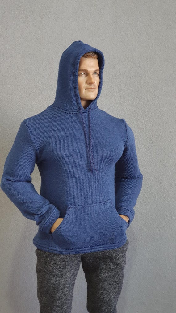 1/ 6th Scale XXL Navy Blue Hoodie Fits Tbleague Phicen M34 M35 and