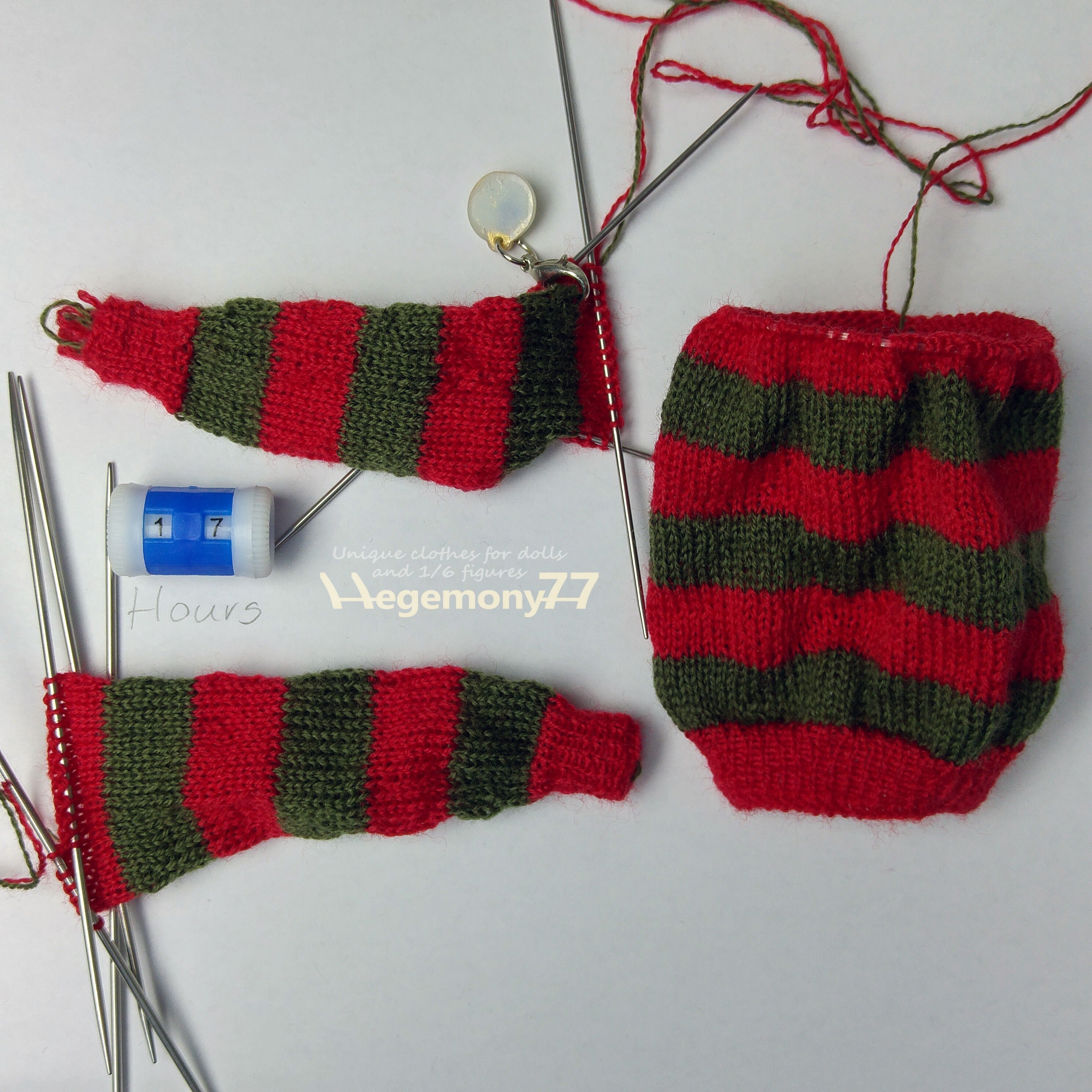 1/6 scale handknit sweater inspired by Freddy Krueger fits Etsy