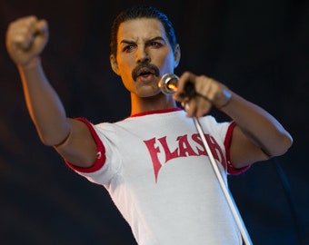 1/6 scale T-shirt inspired by Flash Gordon and Freddie Mercury fits 12 inch figures e.g. Hot Toys TTM 18, 19, 21 Phicen TBLeague M31 M32 M33