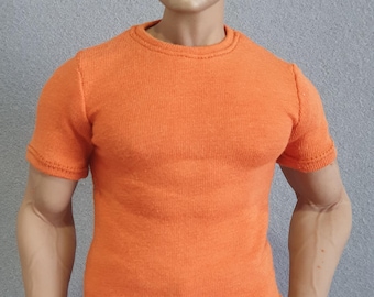1/ 6th scale XXL burnt orange T-shirt fits TBLeague Phicen M34 M35 and Hot Toys TTM 20 size larger collectible figures & male fashion dolls