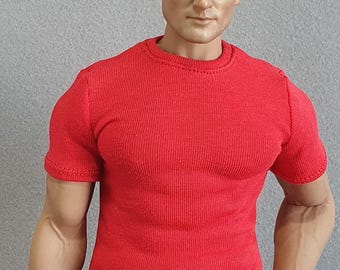 1/ 6th scale XXL red T-shirt fits TBLeague Phicen M34 M35 and Hot Toys TTM 20 size larger collectible figures and male fashion dolls
