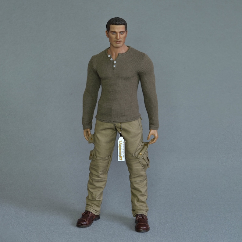 1/ 6th scale henley shirt inspired by Dexter Morgan for 12 inch collectible figures e.g. Hot Toys TTM 19 Phicen TBLeague M31 M32 M33 image 1