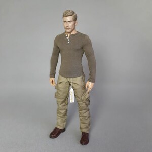 1/ 6th scale henley shirt inspired by Dexter Morgan for 12 inch collectible figures e.g. Hot Toys TTM 19 Phicen TBLeague M31 M32 M33 image 2