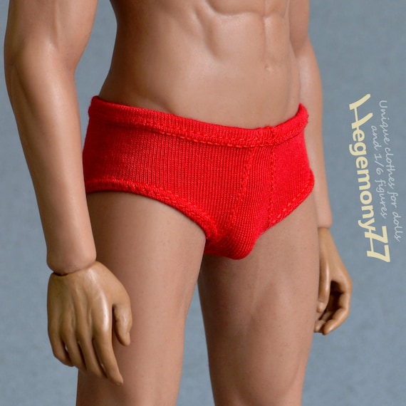 1/ 6th Scale Red Briefs Men's Underwear Fits 12 Inch Figures Dolls