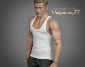 1/6 Scale White Tank Top, Action Figure Clothes