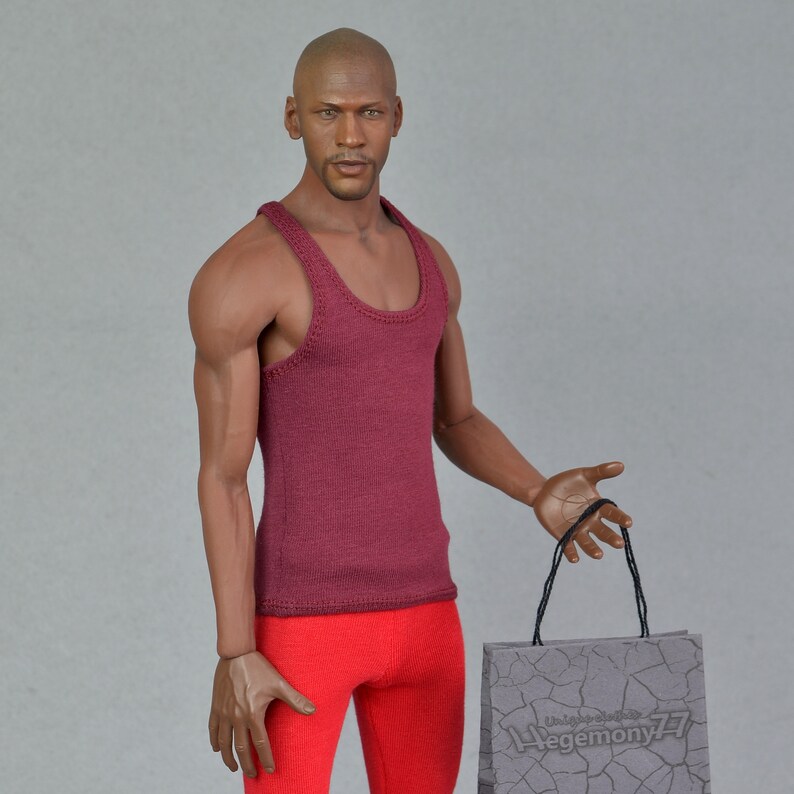 Longer 16th scale XXL burgundy tank top vest singlet for TBLeague M36A M36B and other basketball player size collectible poseable figures