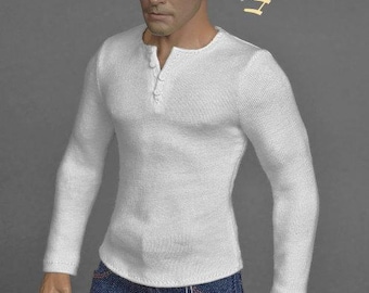 1/ 6th scale henley shirt inspired by Dexter Morgan for ~ 12 inch