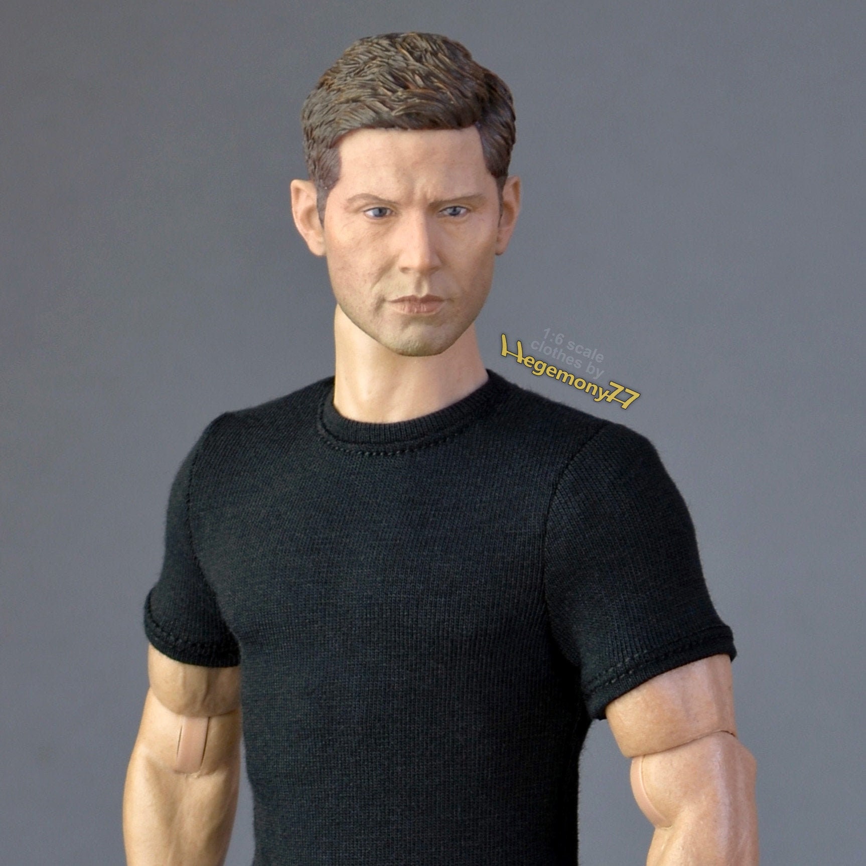1/ 6th Scale Black T-shirt Fits ~ 12 Inch Collectible Poseable