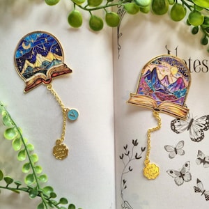 Personalisierbar | ACOTAR inspiriert Metall Lesezeichen | Velaris Emaille Bookmark Sternenmotiv | Fantasy Geschenk Booktok & Romantasy Fans