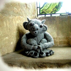 GOSWALD of Graveney St George (Gargoyle) toy  knitting pattern by Georgina Manvell