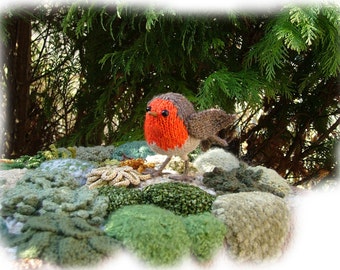 CHRISTMAS ROBIN  REDBREAST toy knitting pattern by Georgina Manvell