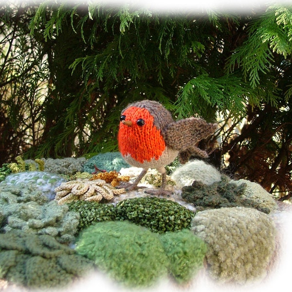 Modèle de tricot jouet CHRISTMAS ROBIN REDBREAST par Georgina Manvell