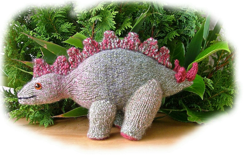 STIGGY the STEGOSAURUS dinosaur knitting pattern by Georgina Manvell pdf download image 1