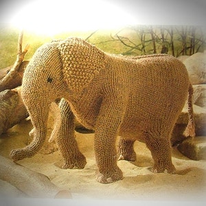 AFRICAN ELEPHANT toy knitting pattern by Georgina Manvell