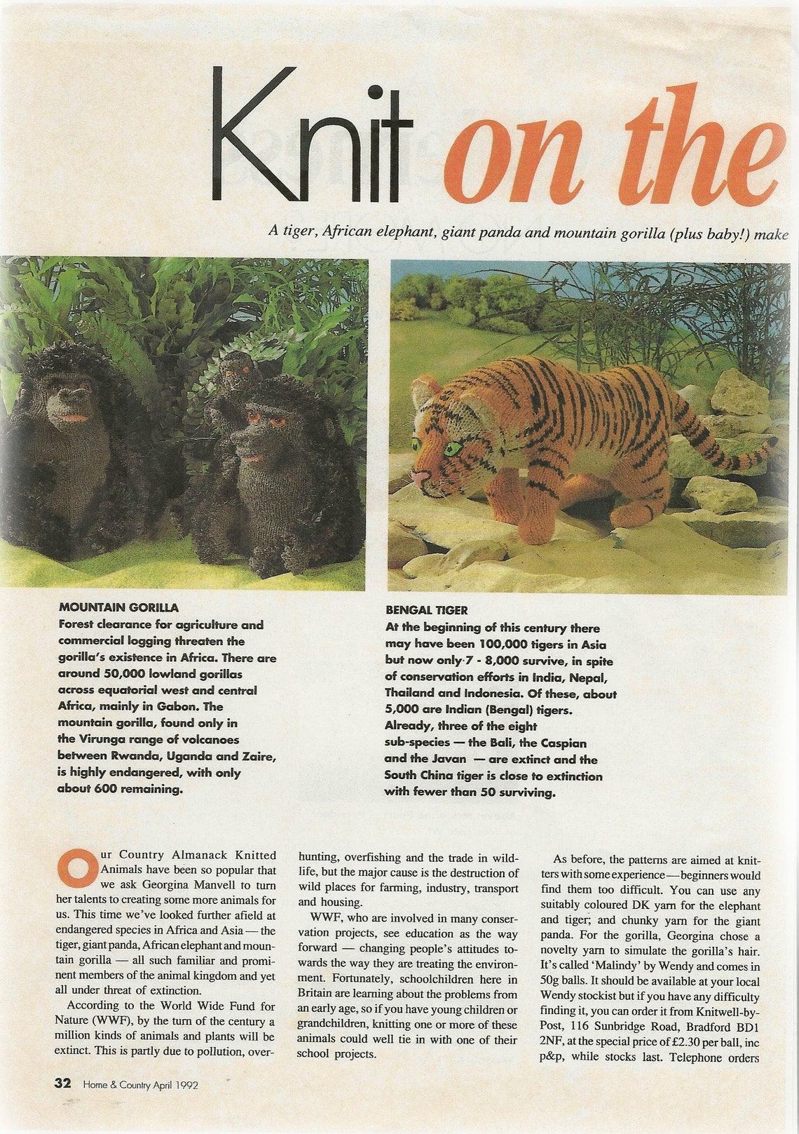 MOUNTAIN GORILLA Toy Knitting Pattern by Manvell Etsy