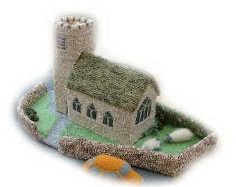Little Knittington Church toy PDF knitting pattern by Georgina Manvell