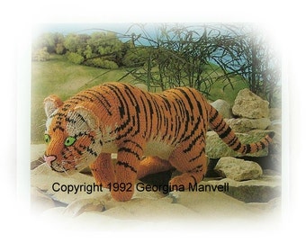 BENGAL TIGER toy knitting pattern by Georgina Manvell