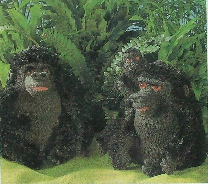 MOUNTAIN GORILLA Toy Knitting Pattern by Manvell Pdf Etsy
