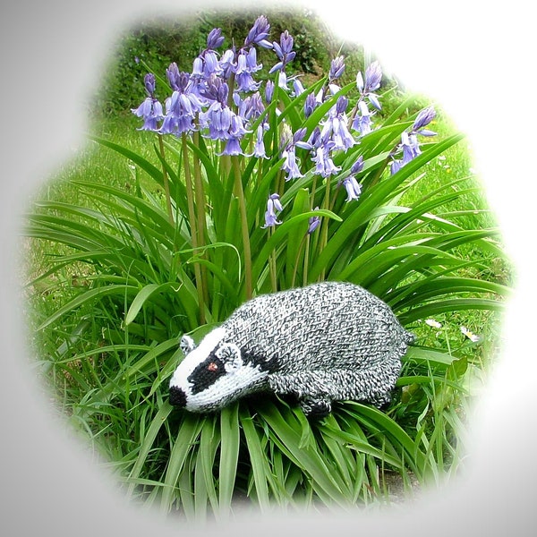 MR BADGER  toy knitting pattern by Georgina Manvell PDF download