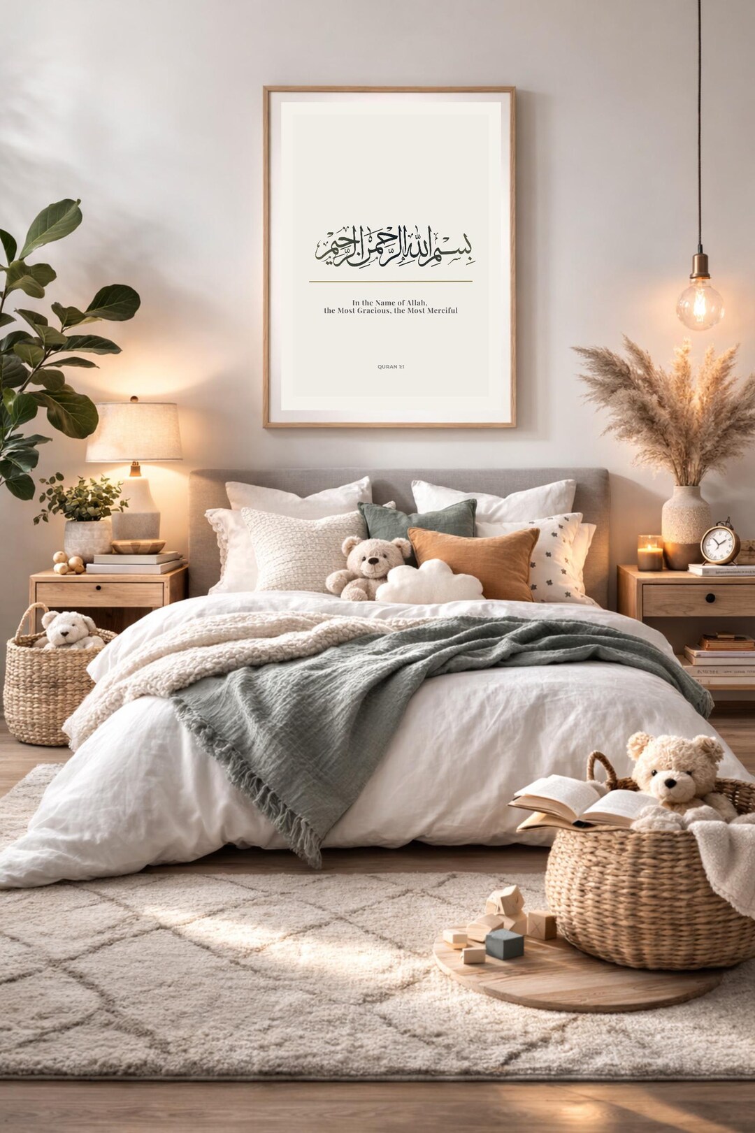 Printable Bismillah Islamic Wall Art Arabic Calligraphy With English ...