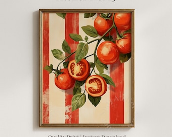 Vintage Tomato Kitchen Artwork, Rustic Farmhouse Vegetable Print (Digital Download) 203