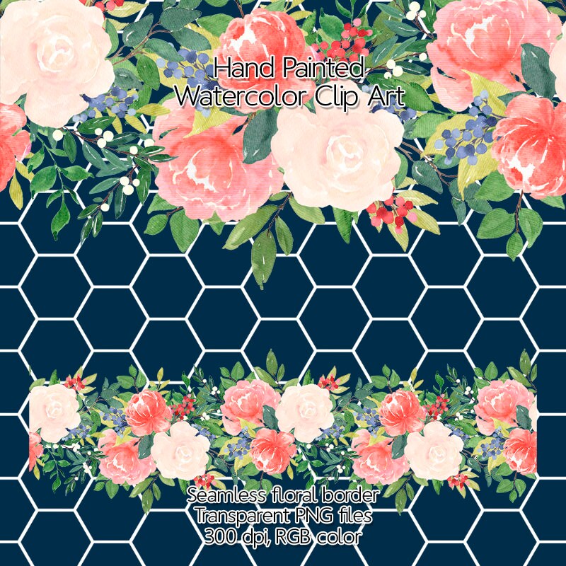 Watercolor Flower Clip Art Blush Floral Clipart Watercolor | Etsy