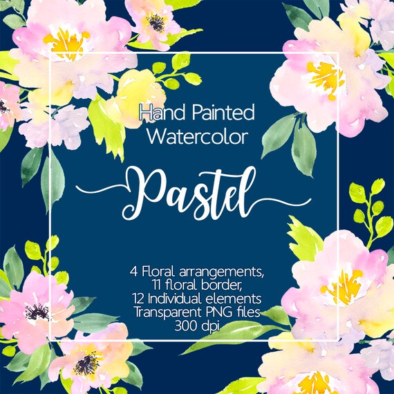 Floral Clipart Watercolor Flower Clipart Floral Border Etsy Floral Clipart Watercolor Flower Clipart Floral Border Etsy