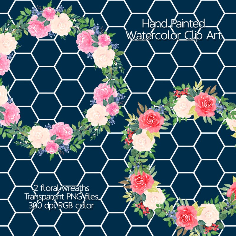 Watercolor Flower Clip Art Blush Floral Clipart Watercolor | Etsy