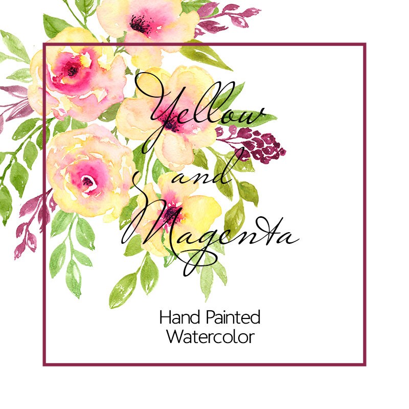 Flower Clipart Watercolor Floral Clip Art Digital Clipart - Etsy