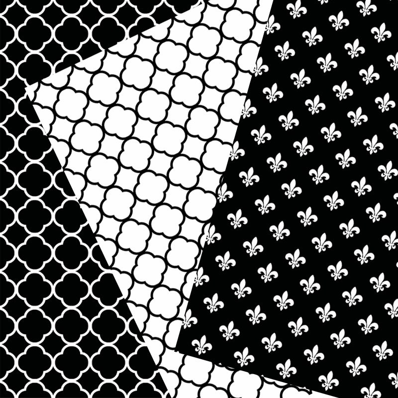 Black and White Digital Scrapbooking Paper Printable | Etsy