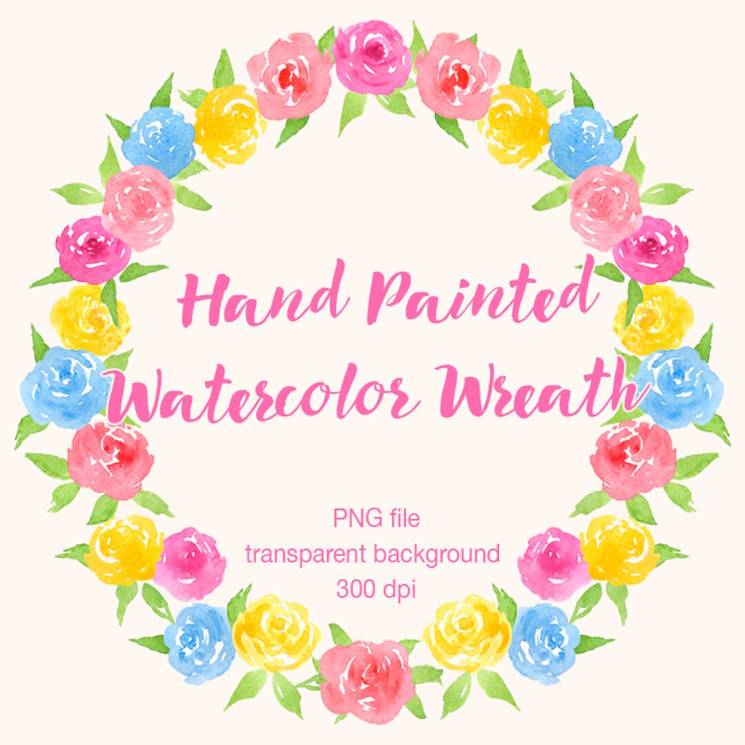 Wreath Clipart - Watercolor Floral Wreath Clipart, Digital Scrapbooking ...
