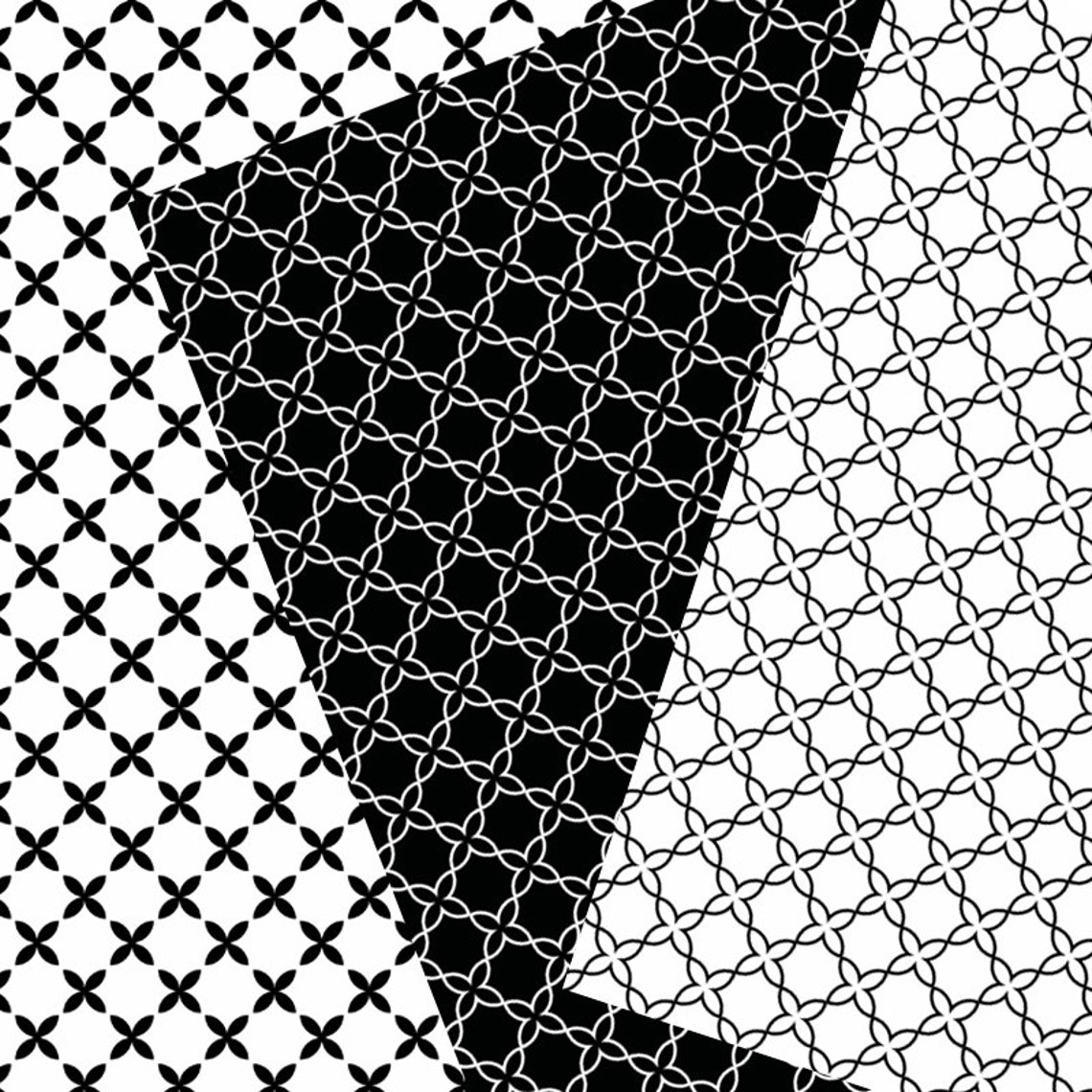 Black and White Digital Scrapbooking Paper Printable | Etsy
